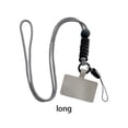 thumbnail image 3 of Inteprter Cordón universal para teléfono inteligente, ajustable, extraíble, para colgar en el cuello, microfibra, reutilizable, correas Teléfono y Comunicación Gris Largo, 3 of 6