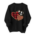 thumbnail image 2 of JTZGDY Love Heart Sweatshirts for Women Cute Valentines Day Long Sleeve Crewneck Pullover Tops Trendy Cozy Graphic Holiday T-Shirts Z03-Black L, 2 of 7