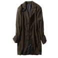 thumbnail image 3 of SPRING PARK Men's Classic Winter Lapel Collar Casual Woolen Single-breasted Pockets Plus Size Trench Coat, 3 of 7