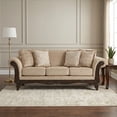 thumbnail image 4 of Roundhill Furniture Hernen Carved Wood Frame Sofa, Emma Wheat, 4 of 9