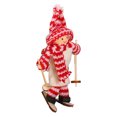 thumbnail image 3 of harmtty Xmax Christmas Ski Girl Doll Handmade Knitted Hat Clothes Reusable Xmas Tree Hanging Gnome Decoration Ornament Pendant Party Holiday Festival Gift E, 3 of 8