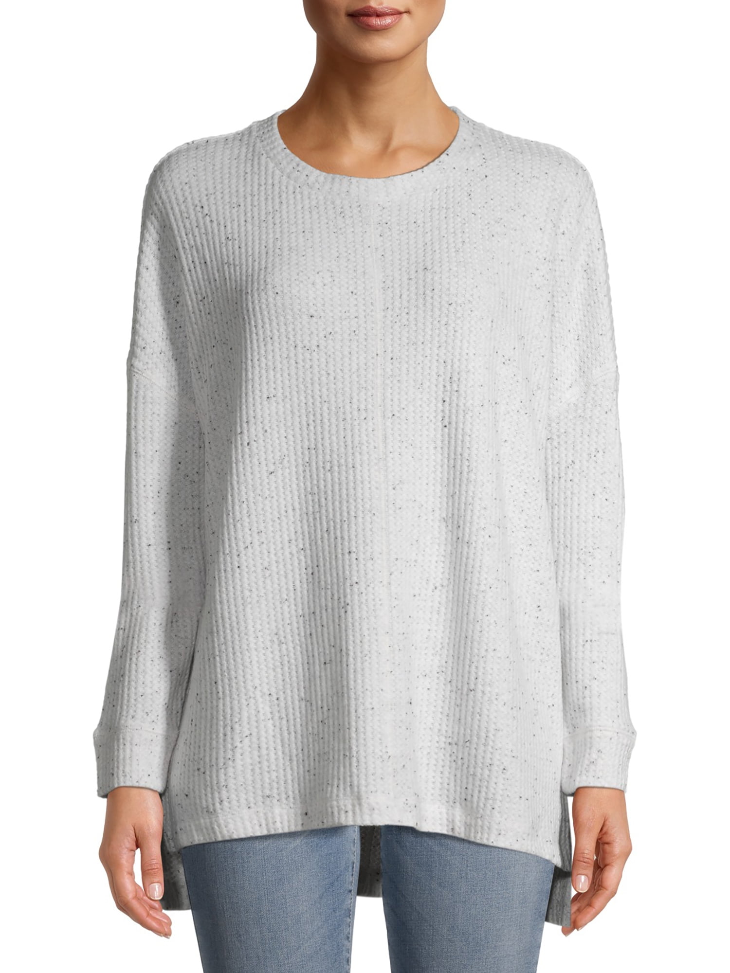 Time and Tru Time and Tru Women's Long Sleeve Waffle Tunic Walmart