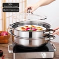 thumbnail image 2 of Steamer for Cooking, 5.0 Quarts Stainless Steel Steamer Pot, 2-Tier Food Steam Pots with Lid for Cooking Vegetables, Seafood, Soups, Stews and Pasta, 11 x 6.1 inch, 2 of 6