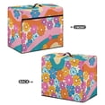 thumbnail image 3 of HELLHERO Sewing Machine Cover Wave Background Floral Simple Foldable Storage Pocket, 3 of 8