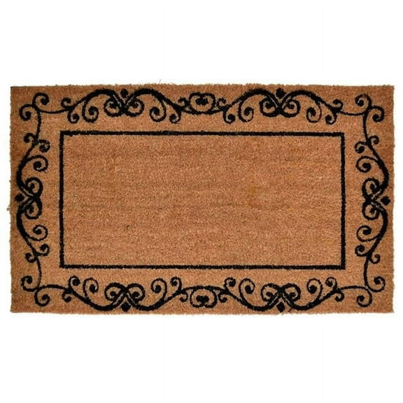 PVC Backed Coir Doormat - Decorative Border
