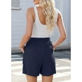 thumbnail image 5 of SHEWIN Women's Shorts Casual Flowy High Waisted Comfy Summer Elastic Drawstring Boho Dressy with Pockets, 5 of 7