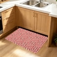 thumbnail image 5 of Tuvgenk Red Kitchen Rugs Nonslip Decorative Kitchen Mats for Floor Rectangle Washable Quick Dry Anti Fatigue Diamond Check Floor Mats for Home Kitchen 16x24 in, 5 of 6