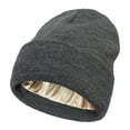 thumbnail image 2 of Winter Hat for Women Silk Satin Lined Beanies Chunky Caps Men Warm Fashion Women Bonnet Caps Male Female Hats Dark Gray S, 2 of 3