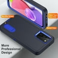 thumbnail image 3 of for Galaxy A03s Case Kickstand Durable 3-Layer Military Grade Protective Cover Hybrid Silicone Heavy Duty Rugged Shockproof Screen Lip Raised Protection for Samsung Galaxy A03s,
Darkblue+Royalblue, 3 of 7