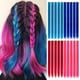 thumbnail image 1 of Extensiones de cabello con clip para fiestas de colores, 20 paquetes de 20 pulgadas de pelo liso, postizos sintéticos en la fiesta, extensiones de cabello con clip para mujeres, niñas y niños (azul ma, 1 of 5