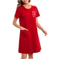 thumbnail image 5 of SCSAlgin Zip Up Robes for Women Short Sleeves Zipper House Coat Short Bathrobes Lightweight Nightgown with Pockets, 5 of 5