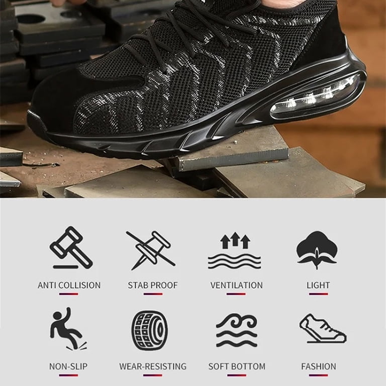Steel Toe Sneakers for Men Women Lightweight Summer Safety 