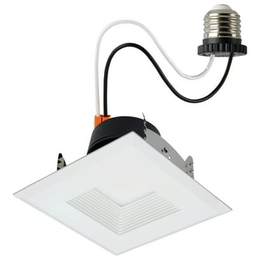Satco Lighting S11884 Nuvo 4" Medium (E26) Baffle Recessed Trim And New Construction,