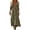 Army Green, variant on Maxi Dress Women Boho Floral V Neck 3/4 Sleeve IrRegular Fit Hem Vintage Casual Long Dress Regular Fit M