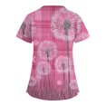 thumbnail image 3 of WTOBBY Women's Fashion V-Neck Short Sleeve Overalls Design with Double Layer Pockets Printed Top, Work Apparel for Healthcare, Comfortable Scrub Fit with Practical Features ,Multicolor XL, 3 of 4