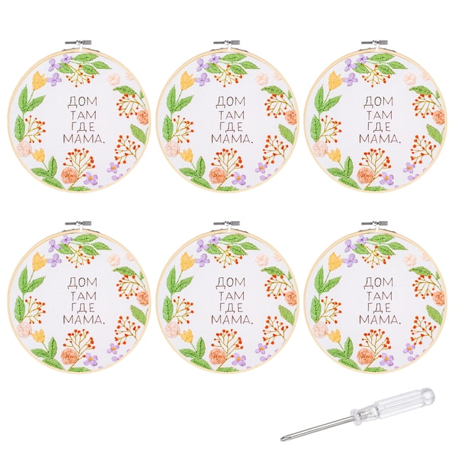 Aros de bordado, aros de punto de cruz de bambú ajustables de 8 pulgadas