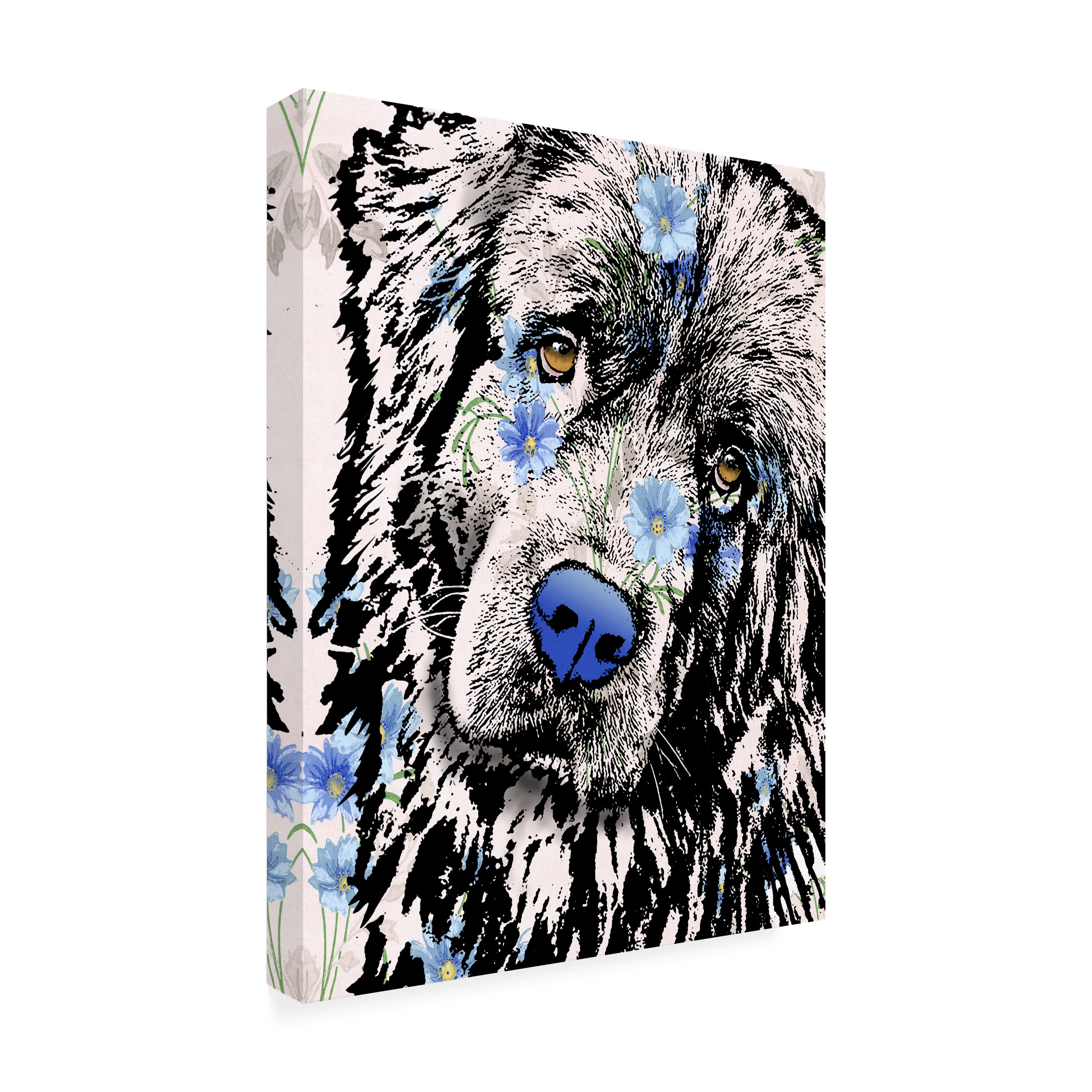 Canvas Wall Art - Dean Russo 'Newfie' Wall Art for Living Room, Bedroom, or Office DÃ©cor by Trademark Fine Art - 35 x 47 Inches