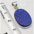 thumbnail image 3 of SilverStarJewel 925 Solid Silver Dazzling Navy Blue Lapis Lazuli Flat Pendant 1.2" Retro Style, 3 of 3