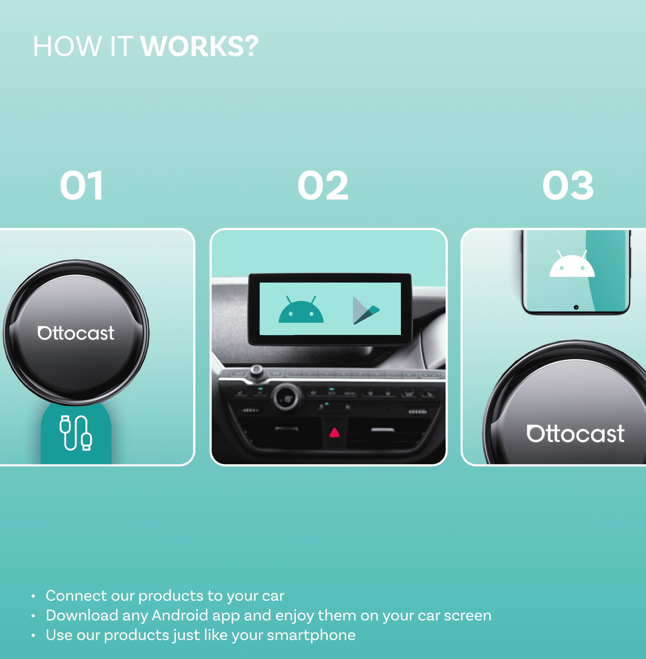 Ottocast, CarPlay AI TV Box, Wireless Android Auto, Black