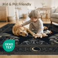 thumbnail image 4 of ODIKA 9'x12' Washable Area Rug Non-Shedding, Easy Care Halloween Witchy Feline Smoky Academic Motif Moody Gothic Funky for Master Suite, California King, Under Bed, 4 of 7