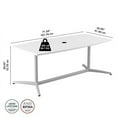 thumbnail image 6 of Bush Furniture 72W x 36D Boat Shaped Conference Table with Metal Base, 6 of 7