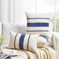 thumbnail image 6 of Fancy Homi Set of 2 Dusty Blue Vintage Decorative Throw Pillow Covers 16x16 inch for Couch Bed Sofa Chair Bedroom, Rustic Retro Square Cushion Case, Modern Farmhouse Boho Living Room Decor Indoors, 6 of 7
