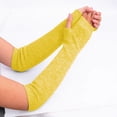 thumbnail image 3 of Tweang Half Finger Gloves Goth Gloves Mittens for Women Satin Gloves Women Knit Gloves Fingerless Gloves Knit Gloves Yellow One Size, 3 of 5