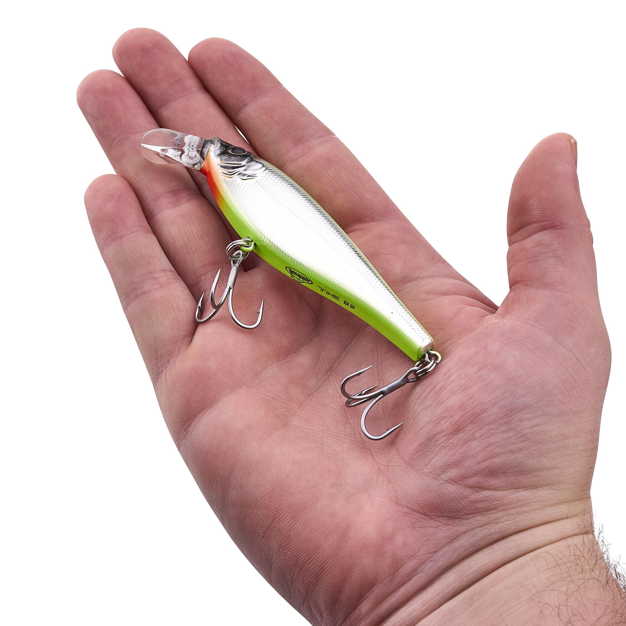 Berkley Juke Saltwater, 3.3 in, Crankbaits, Chrome/Chartreuse (1 Count)