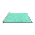 thumbnail image 2 of Ahgly Company Machine Washable Indoor Round Abstract Turquoise Blue Modern Area Rugs, 6' Round, 2 of 4