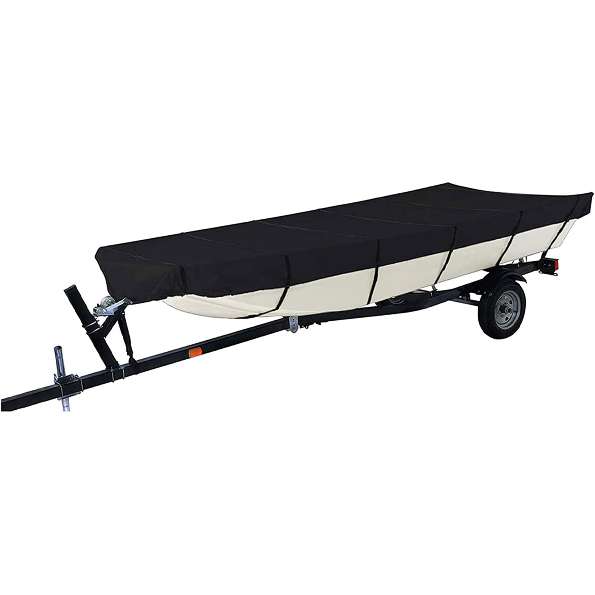 PET-U Waterproof Heavy Duty 210D Boat Cover Trailerable Boat Cover Replacement for Jon Boat 12ft-18ft Long and Beam Width up to 75inch