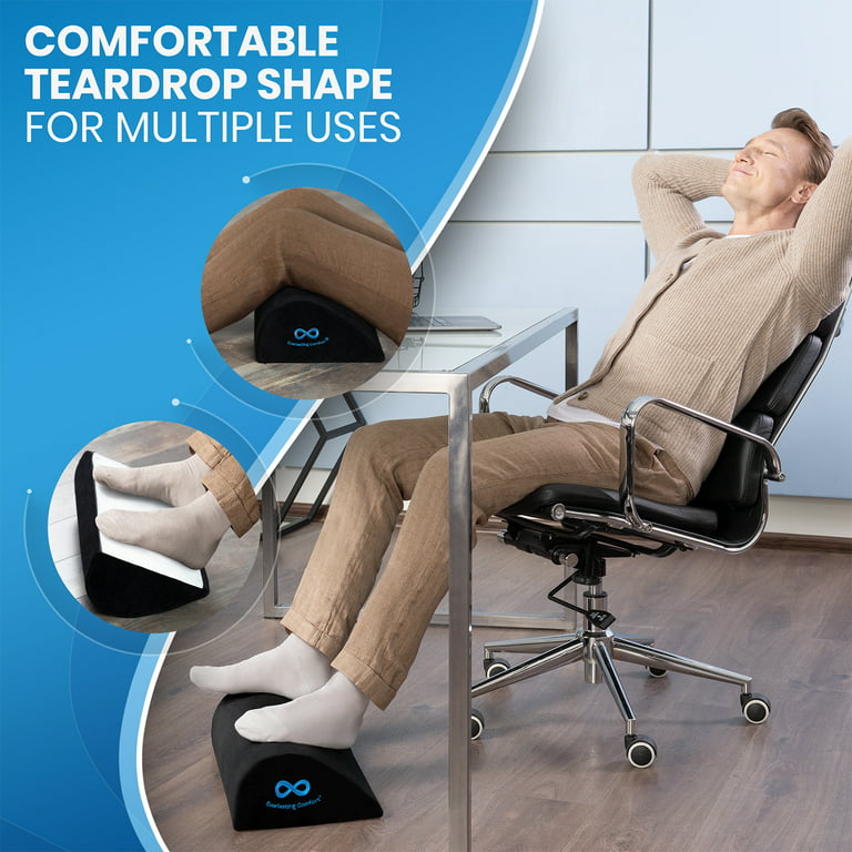 Comfort Office Foot Rest for Under Desk - Ergonomic Memory Foam Foot Stool Pillow for Work, Gaming, Computer, Office Cubicle and Home - Footrest Leg