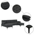 thumbnail image 3 of U-Shaped Sectional Sofa, Linen Upholstered Modular Sofa with Soft-Covered Armrest and Backrest, Modern Accent Sofa with Metal Legs and Padded Seat, Soft Sofa Couch for Living Room Apartment, Dark Gray, 3 of 9