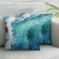 thumbnail image 3 of COMIO  Sea Wave Lumber Pillow Cases Watercolor Painting Ocean Storm Landscape  Lumber Decorative Throw Cushion Cover Pillowcases for Bed Sofa Oblong Rectangle, 3 of 5