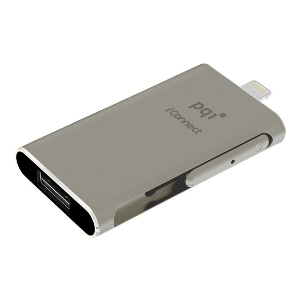 PQI iConnect USB flash drive 128 GB USB 3.0 / Lightning gray