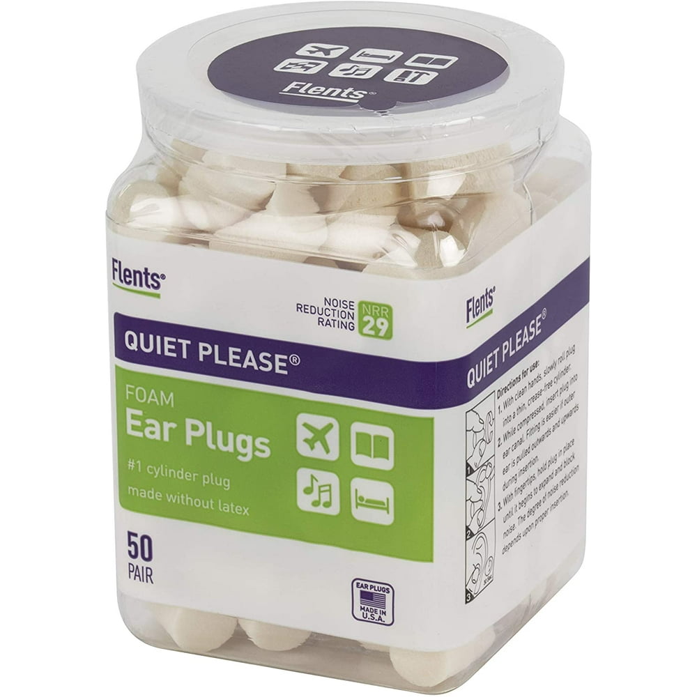 Flents Quiet Please Ear Plugs/Earplugs 50 Pair NRR 29