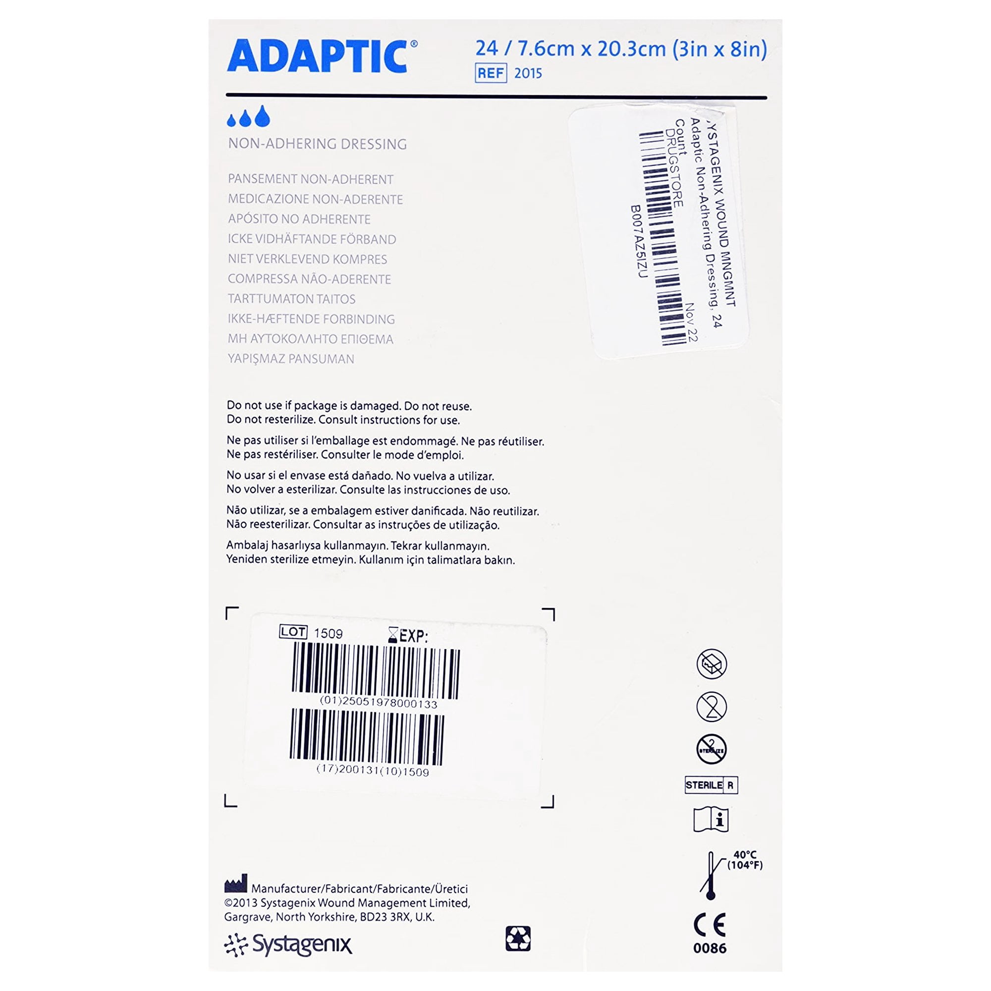 Adaptic Sterile Impregnated Non-Adherent Dressing Square