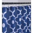thumbnail image 4 of Extra Long Textured Fabric Shower Curtains 72" Width by 84" Length, Indigo Morocco Pearl Printed Bathroom Curtains Machine Washable, 4 of 6