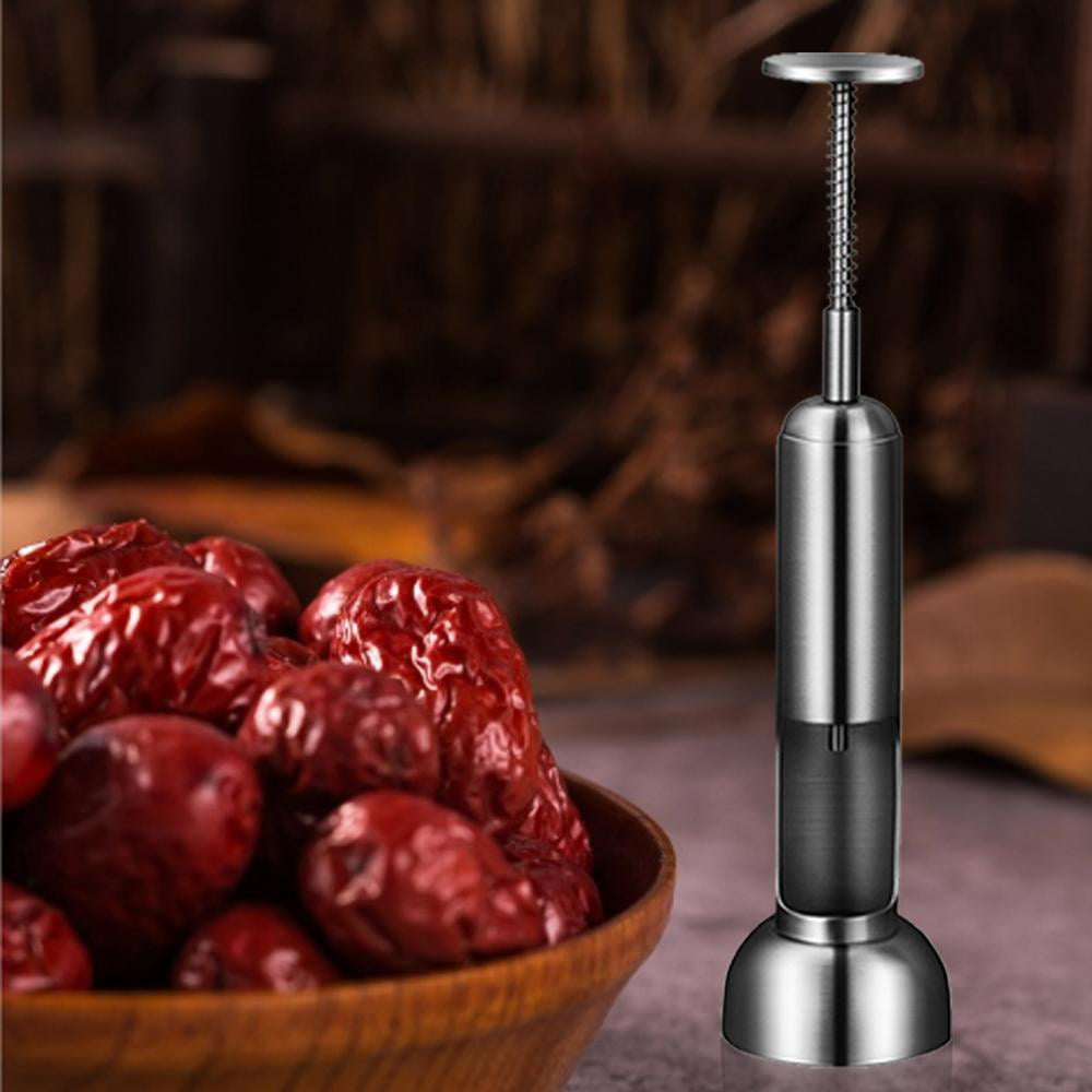 Olive Red Dates and Other Fruits Cherry Pitter Professional 304 Stainless Steel Olive Pitter with Fixed Groove and Spring Handle for Pitting Cherry 