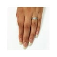 thumbnail image 3 of 1 cttw Cushion Halo Real Diamond Engagement Wedding Ring Set 10K White Gold, 3 of 3
