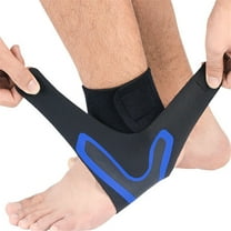 SIFANA Ankle Brace Support Compression Sleeve Plantar Fasciitis Pain Relief Foot Wrap （Black&Blue)