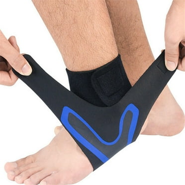 SIFANA Ankle Brace Support Compression Sleeve Plantar Fasciitis Pain Relief Foot Wrap （Black&Blue)