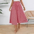 thumbnail image 4 of Red Womens Boho Maxi Long Midi Knee Length Floral Graphic Loose Fit Skirt for Ladies Spandex Brunch Skirt 2025 Clothes L, 4 of 9
