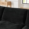 thumbnail image 2 of Modern Home Living Room L-Shaped Sectional Sofa Couches with Ottoman, Convertible Oversized 4 Seater Couch Towel Fabric (Black), 2 of 11