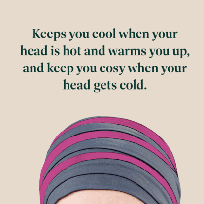 Dorna Bamboo Cozy Chemo headwear Hat for Women with Hair Loss, Hats for Cancer Patients, Soft Chemo Cap (Grey & Pink)