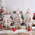 thumbnail image 4 of Clearance Under $11 Plush Snowman and Reindeer Christmas Decor Soft Standing Tabletop Figures with Knit Hats and Scarves Set of 3, 4 of 8