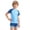 Blue, variant on HOWPAY Swimsuit for Girls Summer Color Block Shorts Sleeve Tops and High Waist Boyshort Bathing Suit Beach Athletic 2 Piece Swimwear Set Blue
