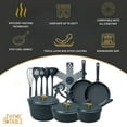 thumbnail image 2 of Thyme & Table 18-Piece Non-stick Diecast Cookware & Silicone Utensil Set, Pots and Pans Set - Atlantic Blue, 2 of 9