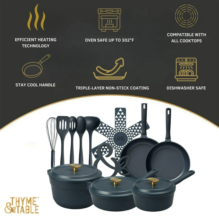 Free Shipping! Thyme & Table 18-Piece Nonstick Cookware Set
