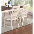 thumbnail image 3 of 4-PC Set of Dining Chairs Slats Back White Wooden Classic Side Chairs Beige Padded Cushion Seats Dining Room Chair, 3 of 10