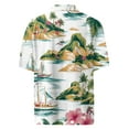 thumbnail image 5 of Men Hawaiian Shirt Short Sleeves Printed Button Down Shirts Summer Beach Mens Shirts Clearance 07-White 5XL, 5 of 5